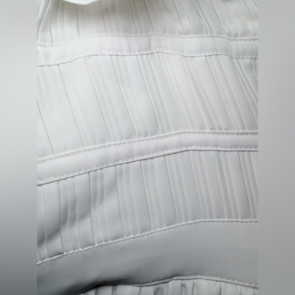 White Ruffle Pleated Mini Dress - Picture 5 of 6